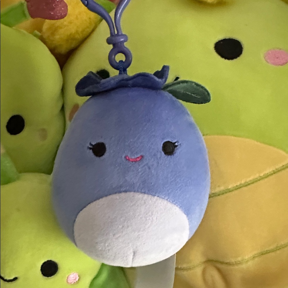 Blueberry Squishmallows Fruit Clip Berry Keychain